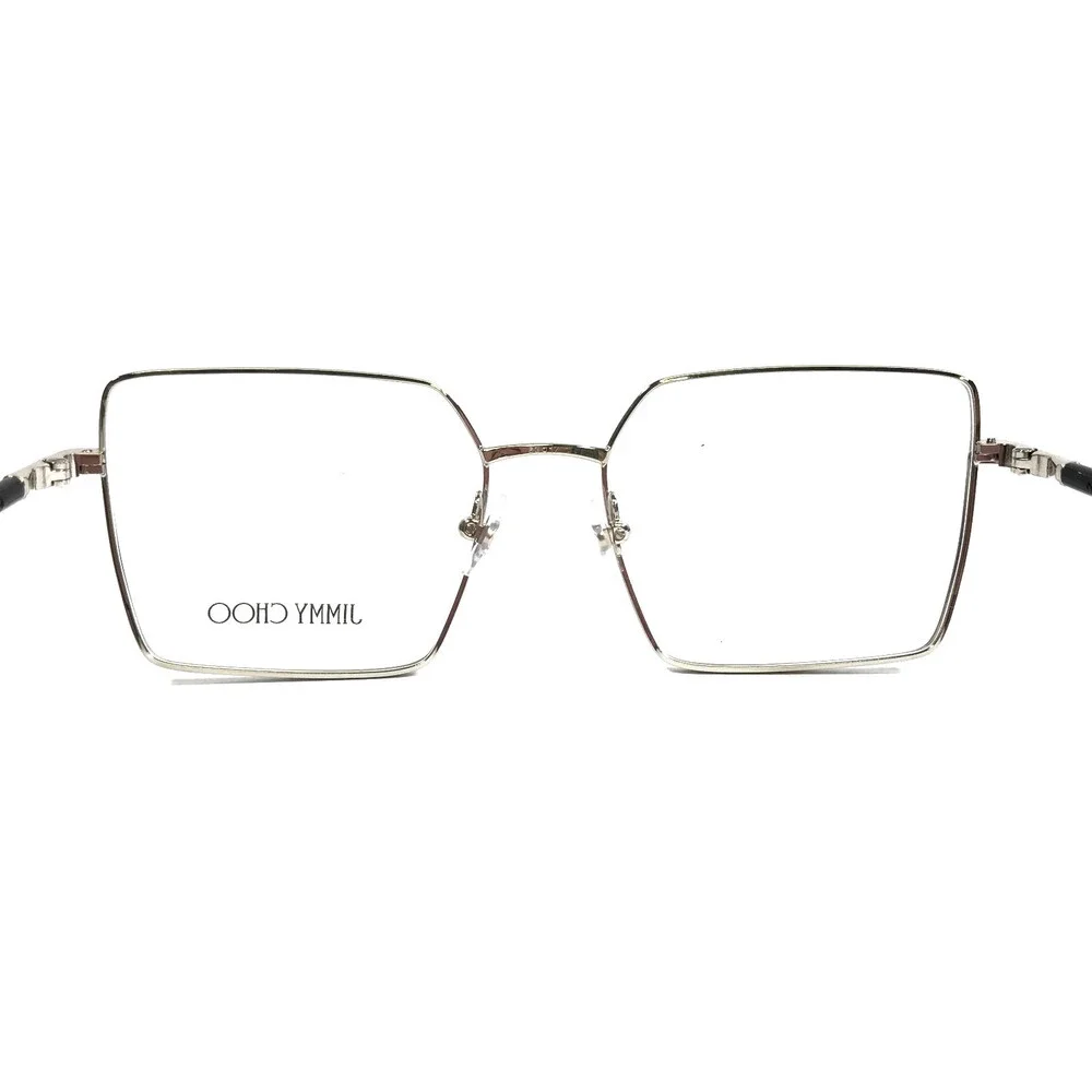 Jimmy Choo Eyeglasses Frames JC2022 3002 Black Silver Square Full Rim 53-17-140